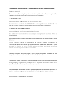 Evaluaci&oacute;n del Dise&ntilde;o e Implementaci&oacute;n de Controles en Auditor&iacute;as
