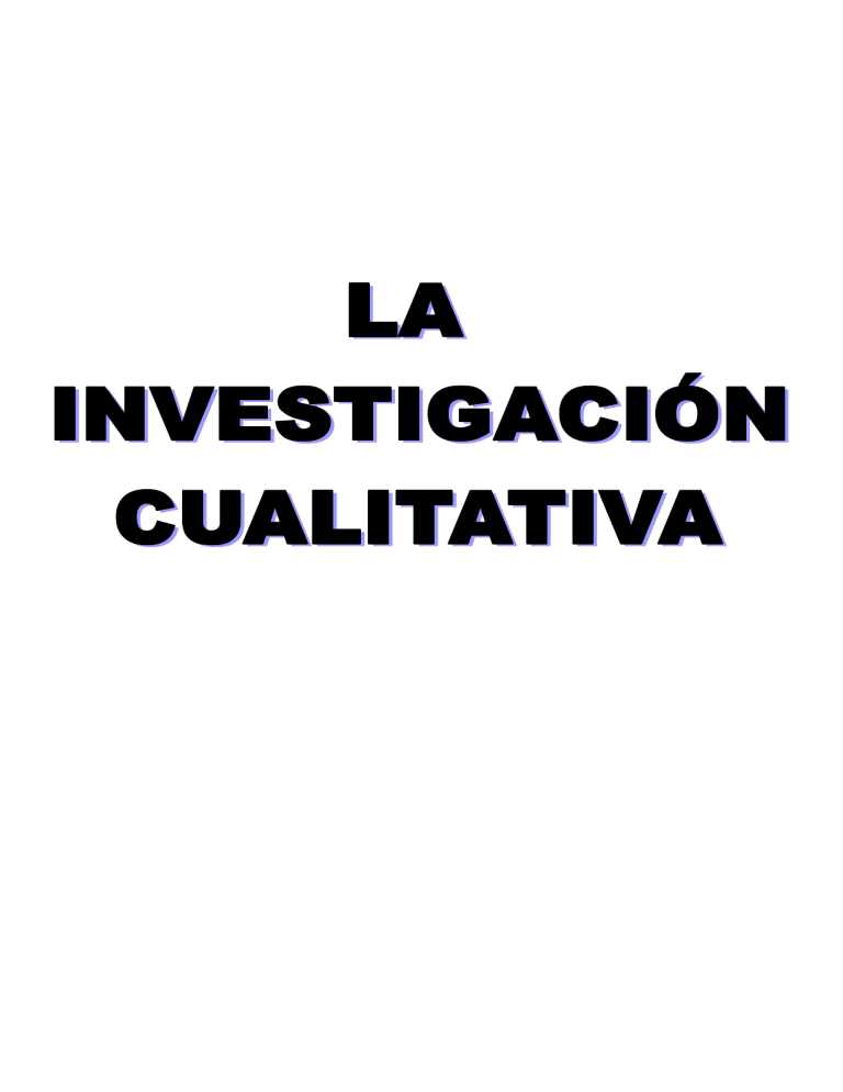 La Investigacion-cualitativa