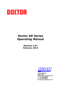 Doctor DK series Operating Manual