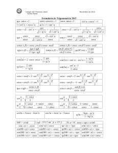 Formulario de Trigonometría 2015
