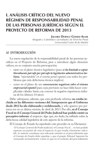 Dopico, Análisis crítico del nuevo régimen de RPPJ según el Proyecto de reforma de 2013. 2014