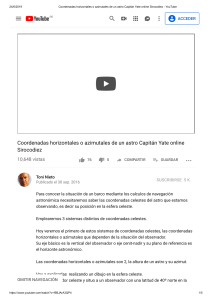 Coordenadas horizontales o azimutales de un astro Capitán Yate online Sirocodiez - YouTube