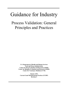 process validation: general principles and practices
