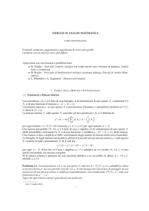 Esercizi di Analisi Matematica: Teoria della Misura e Integrazione