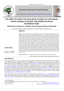 Zeolite and plant residues carbon changes