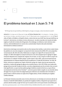 El problema textual en 1 Juan 5  7-8   Bible.org