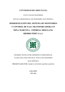 MODERNIZACION DE SISTEMA DE MONITOREO Y CONTROL DE FAJA TRANSPORTADORA