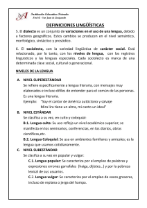 Dialectos, Sociolectos y Niveles de la Lengua