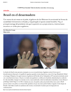 Brasil en el desarmadero   Nueva Sociedad