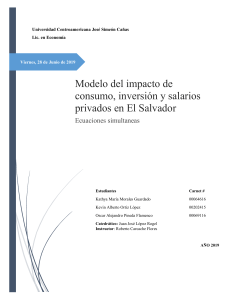 Trabajo de econometria modelo de Klein aplicado a El Salvador