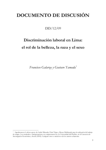 D056 Discriminación laboral en Lima el rol de la belleza la raza y el sexo