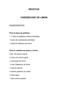 RECETAS Cheese Cake Limón