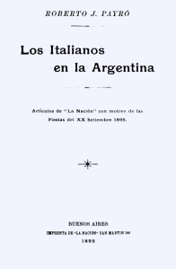 Los italianos en la Argentina - Roberto J Payro