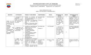 Plan Operativo TIC - Instituci&oacute;n Educativa El Dorado
