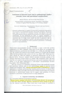 Winkel 1994 Assessment of physical work load in epidemiologic studies