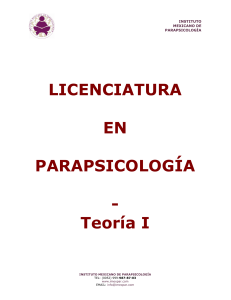 1. PARAPSICOLOGIA TEORIA CLASE 1