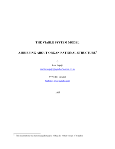 INTRODUCTION TO THE VIABLE SYSTEM MODEL3