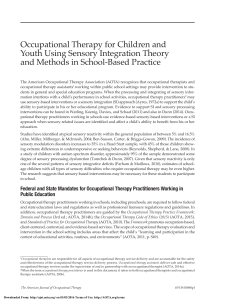 Terapia Ocupacional usando la Teoría de Integración Sensorial en Ambientes Educativos 