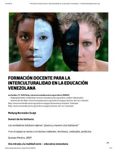 Formación docente para la interculturalidad en la educación venezolana – OtrasVocesenEducacion.org