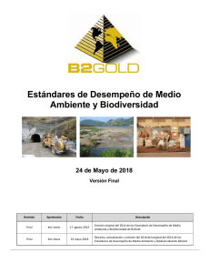 B2Gold 2018 Estandar de Desempeño de Ambiente y Biodiversidad - 24th May 2018 (Final Issue) TRADUCCION