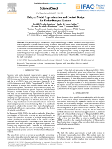 IFAC-PapersOnLine Volume 50 issue 1 2017 [doi 10.1016 j.ifacol.2017.08.127] Novella-Rodríguez, David F.; del Muro-Cuéllar, Basilio; Hernan -- Delayed Model Approximation and Control Design for Under