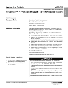 PowerPact P-Frame and NS630b-NS1600 Circuit Breakers