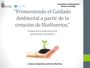Promoviendo el cuidado ambiental a partir de la Creación de biohuertos