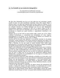 Terapia Gestalt: Contexto Integrativo y Curr&iacute;culo