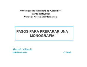 Pasos para una Monografia