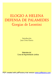 Elogio a Helena y Defensa de Palamedes: Retórica y Derecho