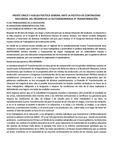 Declaración Política del VI Congreso Nacional Ordinario de la UTE - FPR