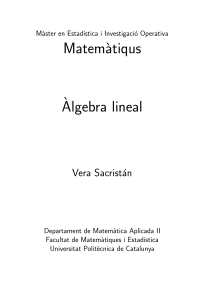 Apunts d'àlgebra matricial per Vera Sacristán