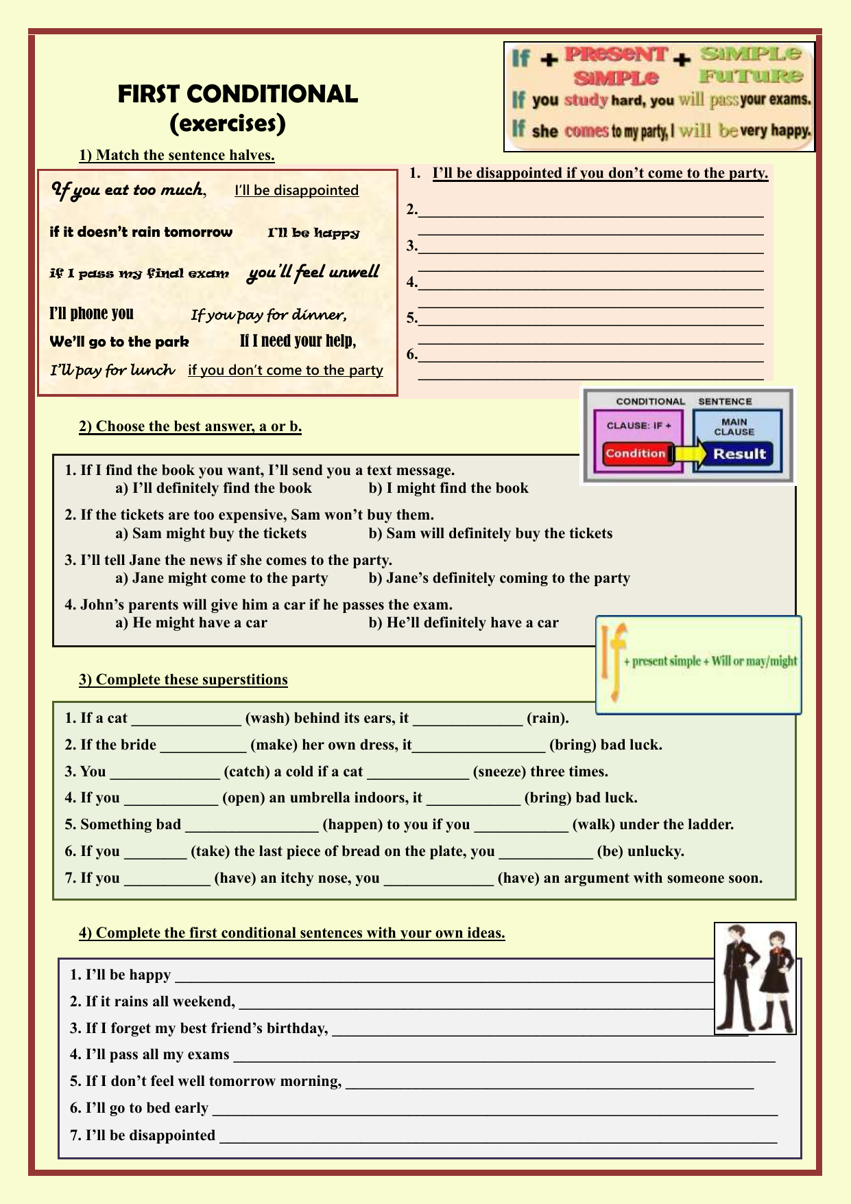 First conditional exercises grammar drills grammar guides tests 83849