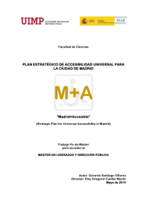Plan estratégico de Accesibilidad Universal para la ciudad de Madrid 