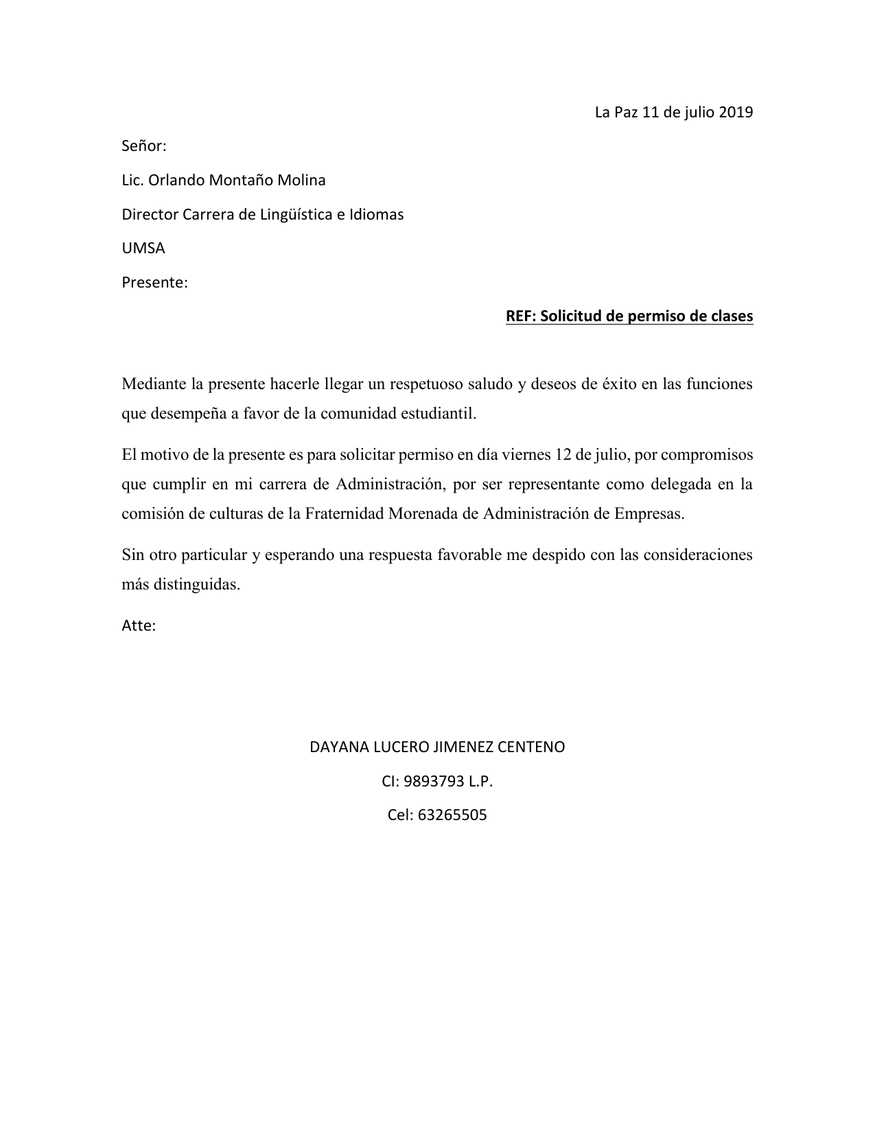 MODELO carta de permiso