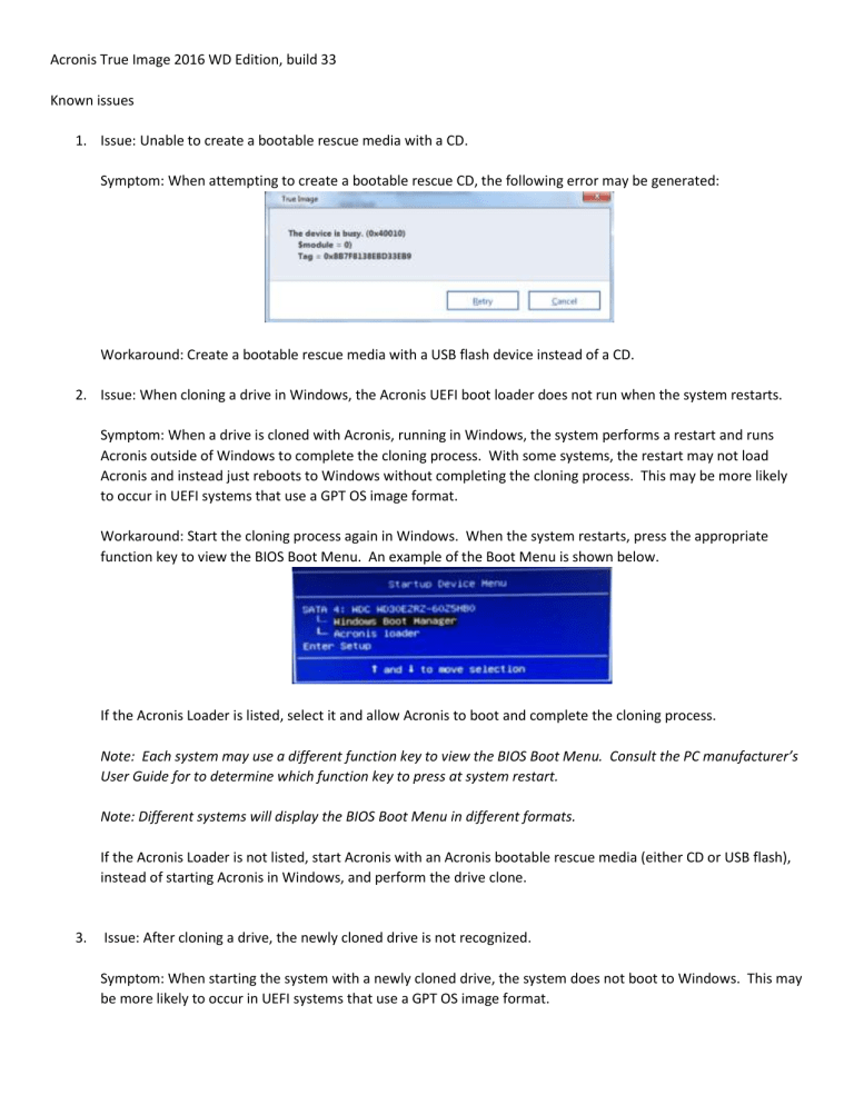 acronis true image wd build 33 cannot resize partition