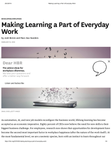 Making Learning a Part of Everyday Work