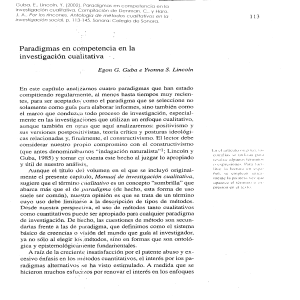 PARADIGMAS EN COMPETENCIA. GUBA Y LINCONL