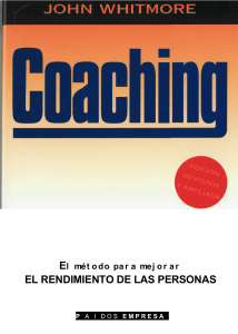 Coaching: El m&eacute;todo para mejorar el rendimiento