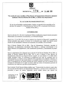 Decreto Modificaci&oacute;n Plan Maestro Equipamientos Educativos Bogot&aacute;