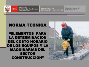 Norma técnica: Elementos para la determinación de costo de los equipos y la maquinaria del sector de construcción