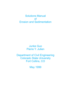 Solutions Manual of Erosion and Sedimentation