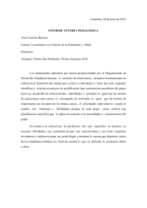 Informe Tutor&iacute;a Pedag&oacute;gica Ciencias B&aacute;sicas - Primer A&ntilde;o