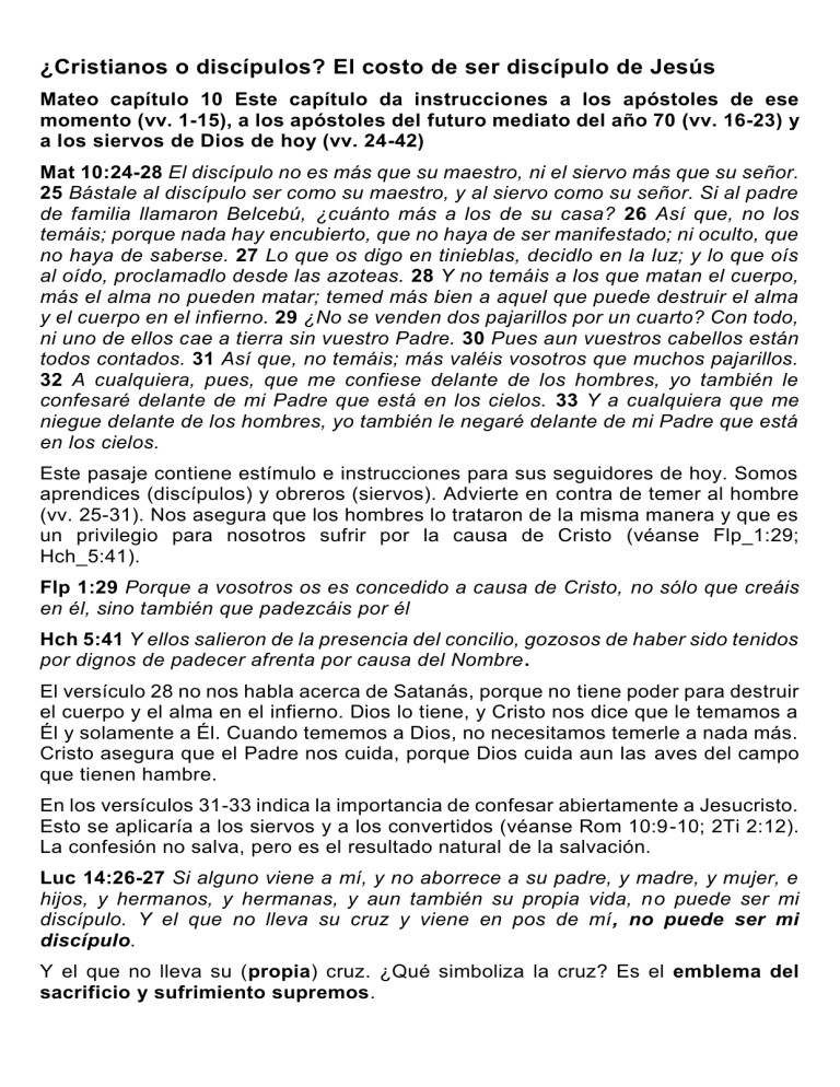 La carga del cristiano