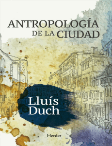 Antropología de la ciudad - Lluís Duch
