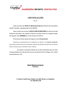CERTIFICACION DE SALIDA 2018-2019 ( NO 33)