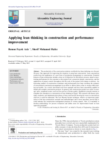 Applying lean thinking in construction and performance