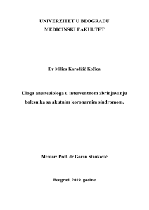 Milica Karadzic Kocica - Non Operating Room Anesthesia in pPCI