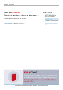 Biomedical application of optical fibre sensors