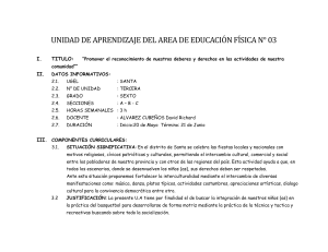 U.A. Nº03 EDUCACION FISICA 6TO  GRADO PRIM. - 2019
